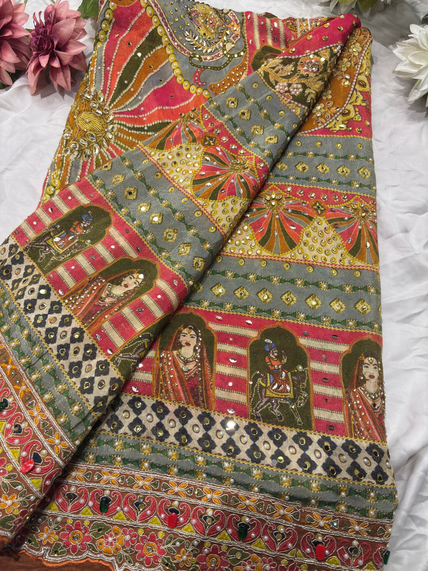 Rajwada Rang Mahal Heritahe Saree With Designer Blouse