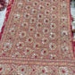 Red Rani Khaddi Georgette Saree with Heavy Zari & Mirror Embroidery