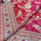 Red Rani Khaddi Georgette Saree with Heavy Zari & Mirror Embroidery