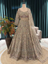 Sequin Embroidered Lehenga Set with Scoop Neck Blouse & Dupatta
