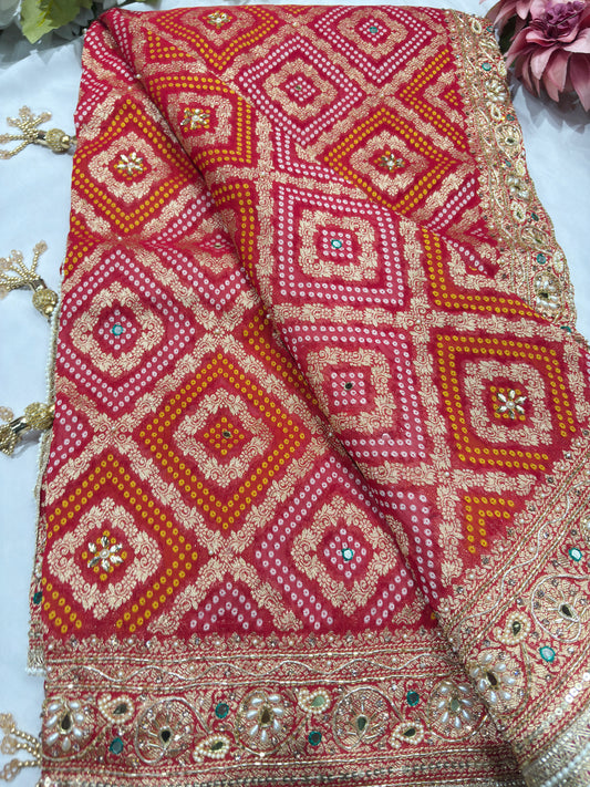 Designer Embroidered Saree with Ornate Gold Detailing