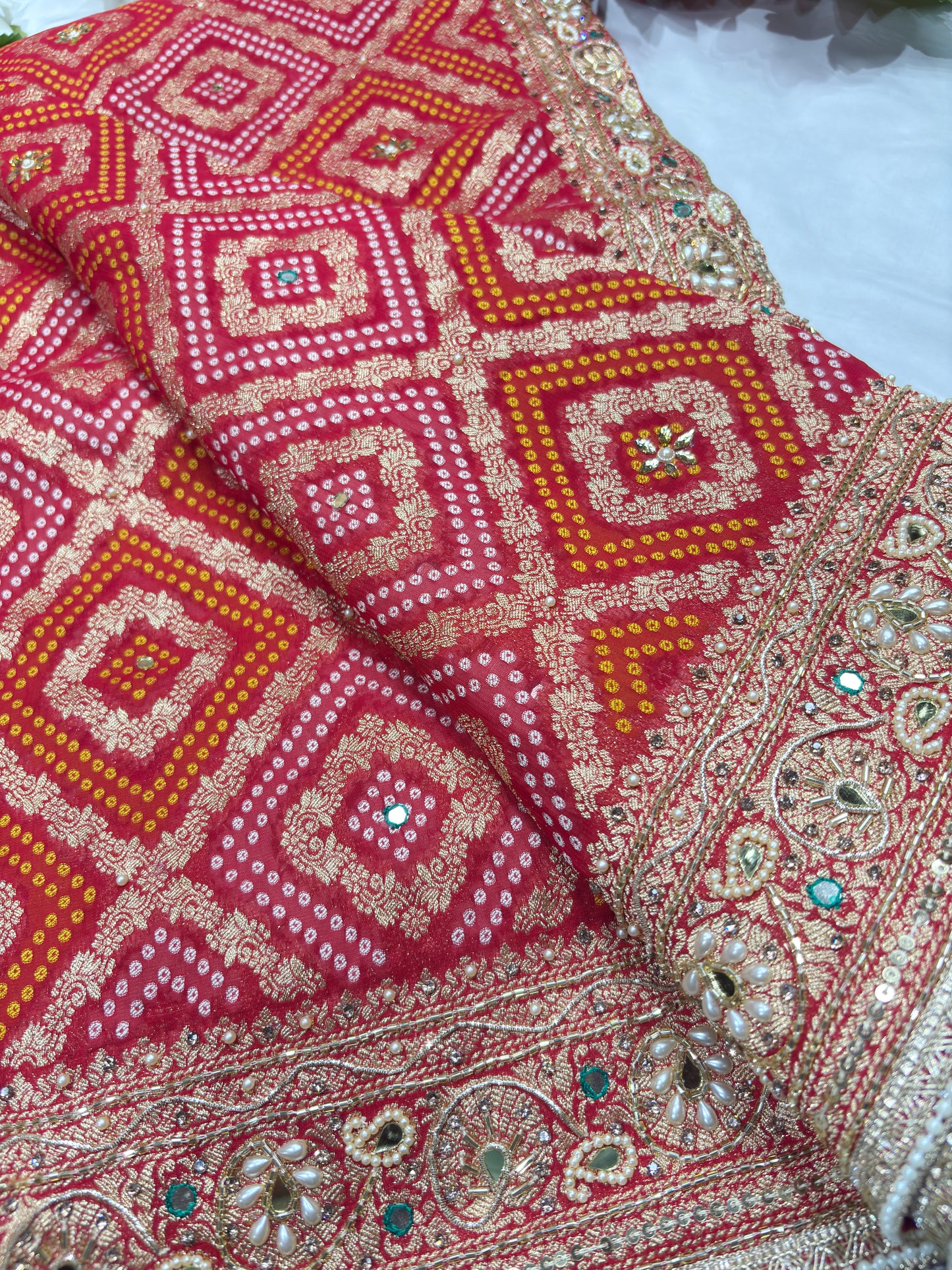 Designer Embroidered Saree with Ornate Gold Detailing