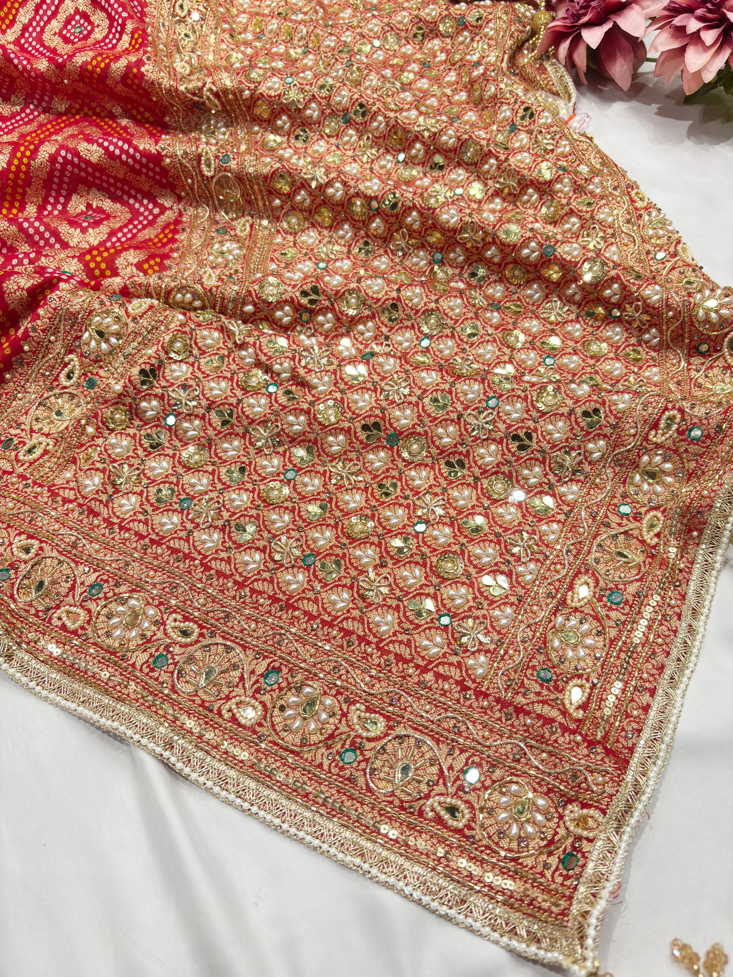 Designer Embroidered Saree with Ornate Gold Detailing