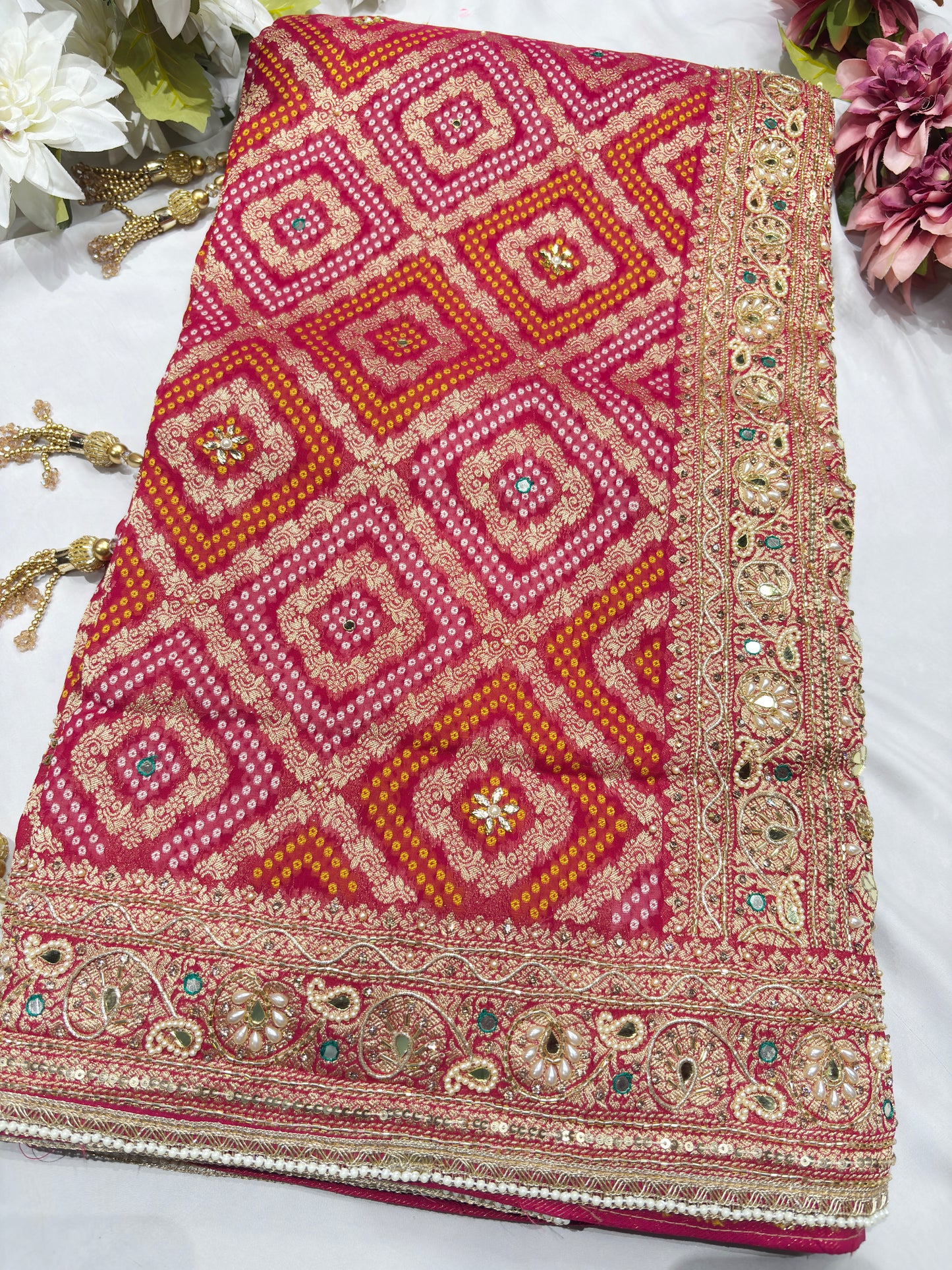 Designer Embroidered Saree with Sequins & Ornate Detailing