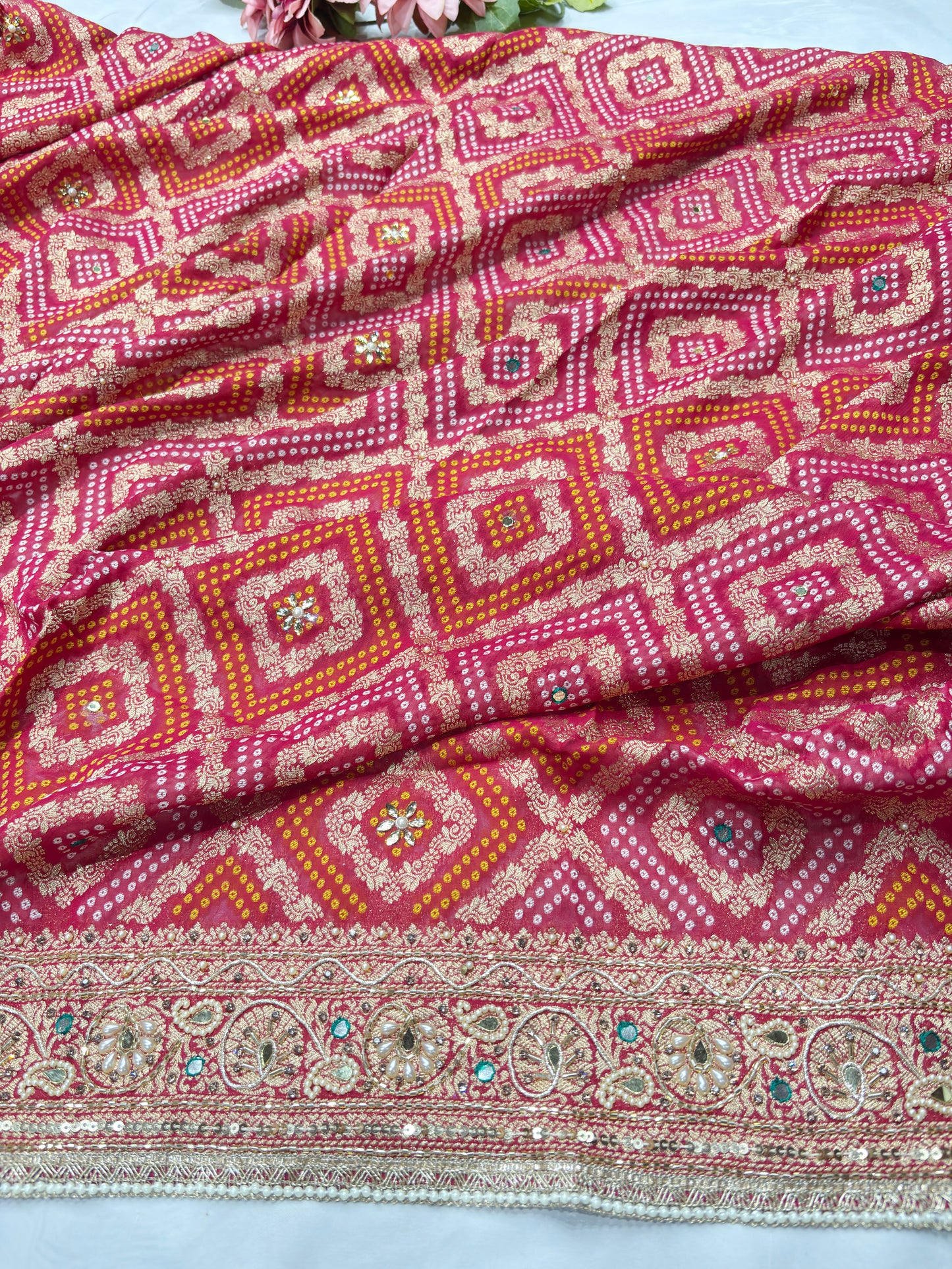 Designer Embroidered Saree with Sequins & Ornate Detailing