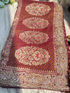 Grand Embroidered Designer Saree with Gold Motifs & Sequins
