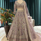 Hand-Embroidered Lehenga with Paisley Motifs and Sheer Dupatta