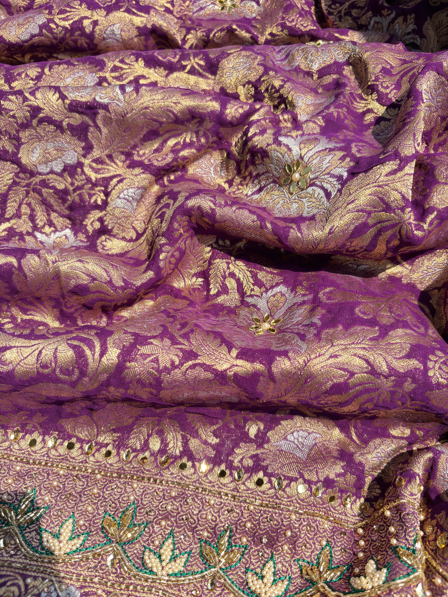 Grand Designer Embroidered Saree with Floral & Ornate Detailing