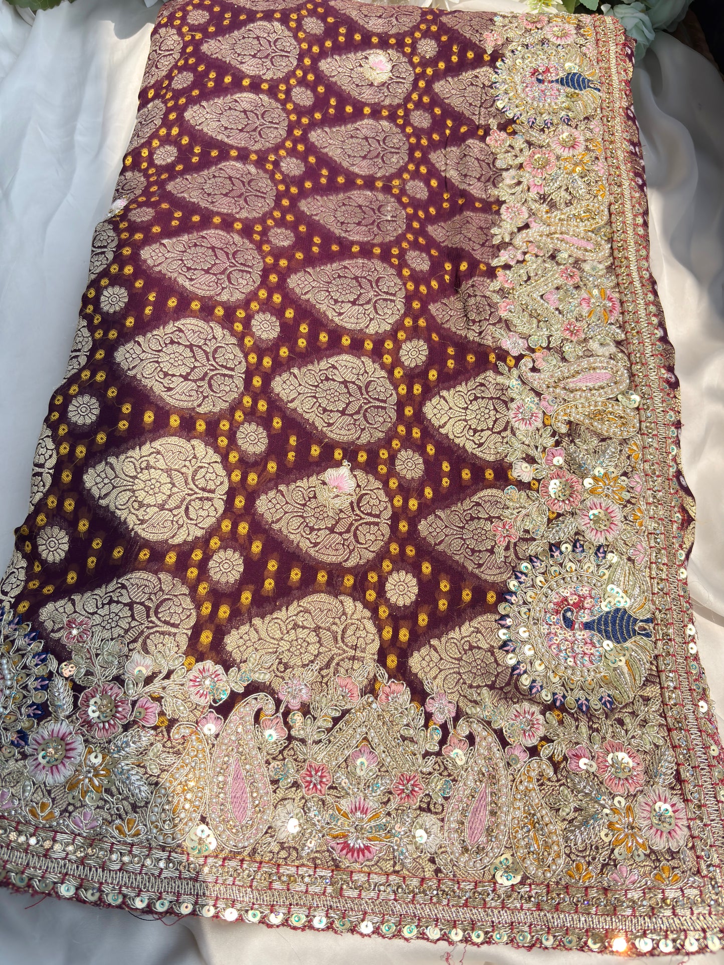 Designer Embroidered Saree with Peacock & Ornate Detailing