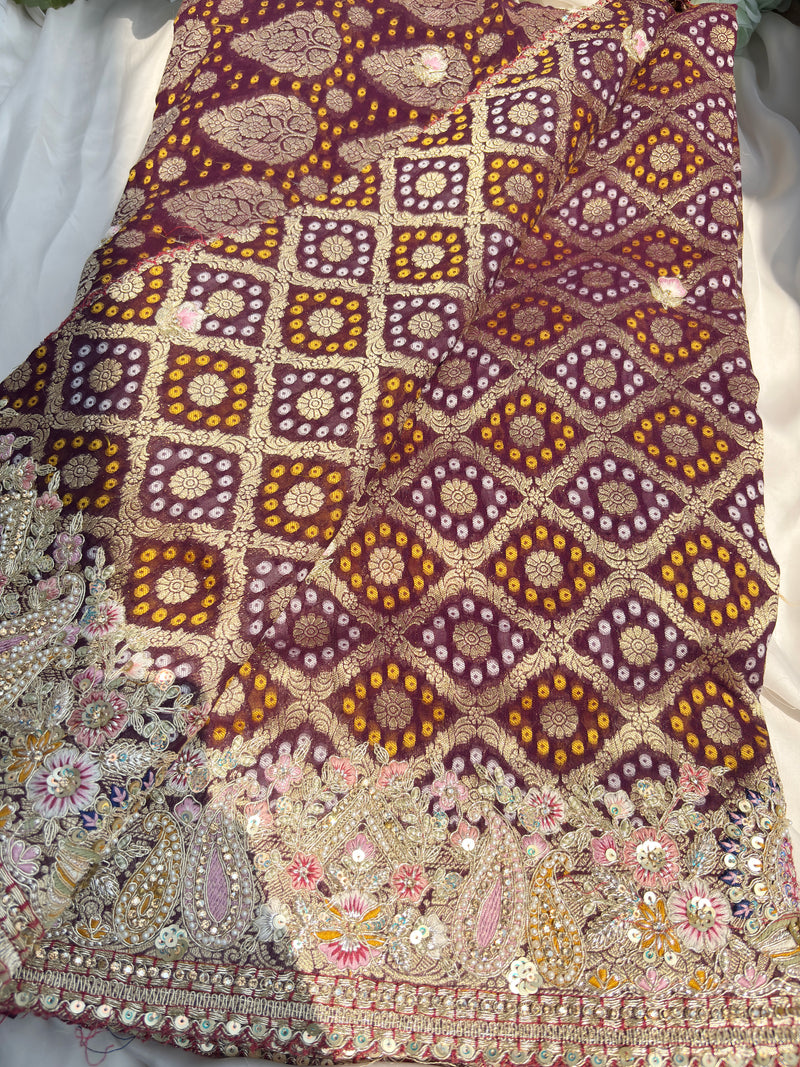 Designer Embroidered Saree with Peacock & Ornate Detailing