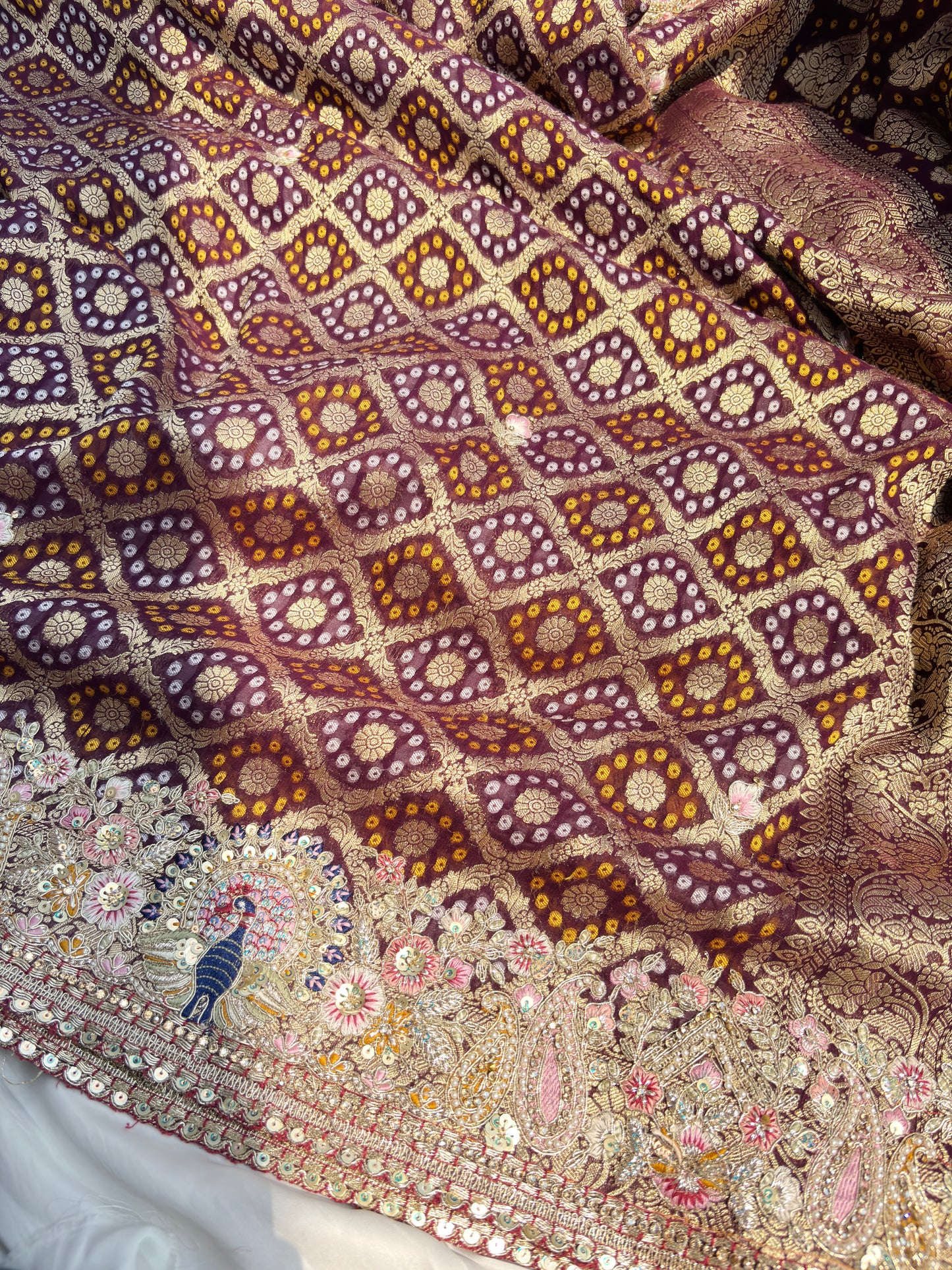Designer Embroidered Saree with Peacock & Ornate Detailing