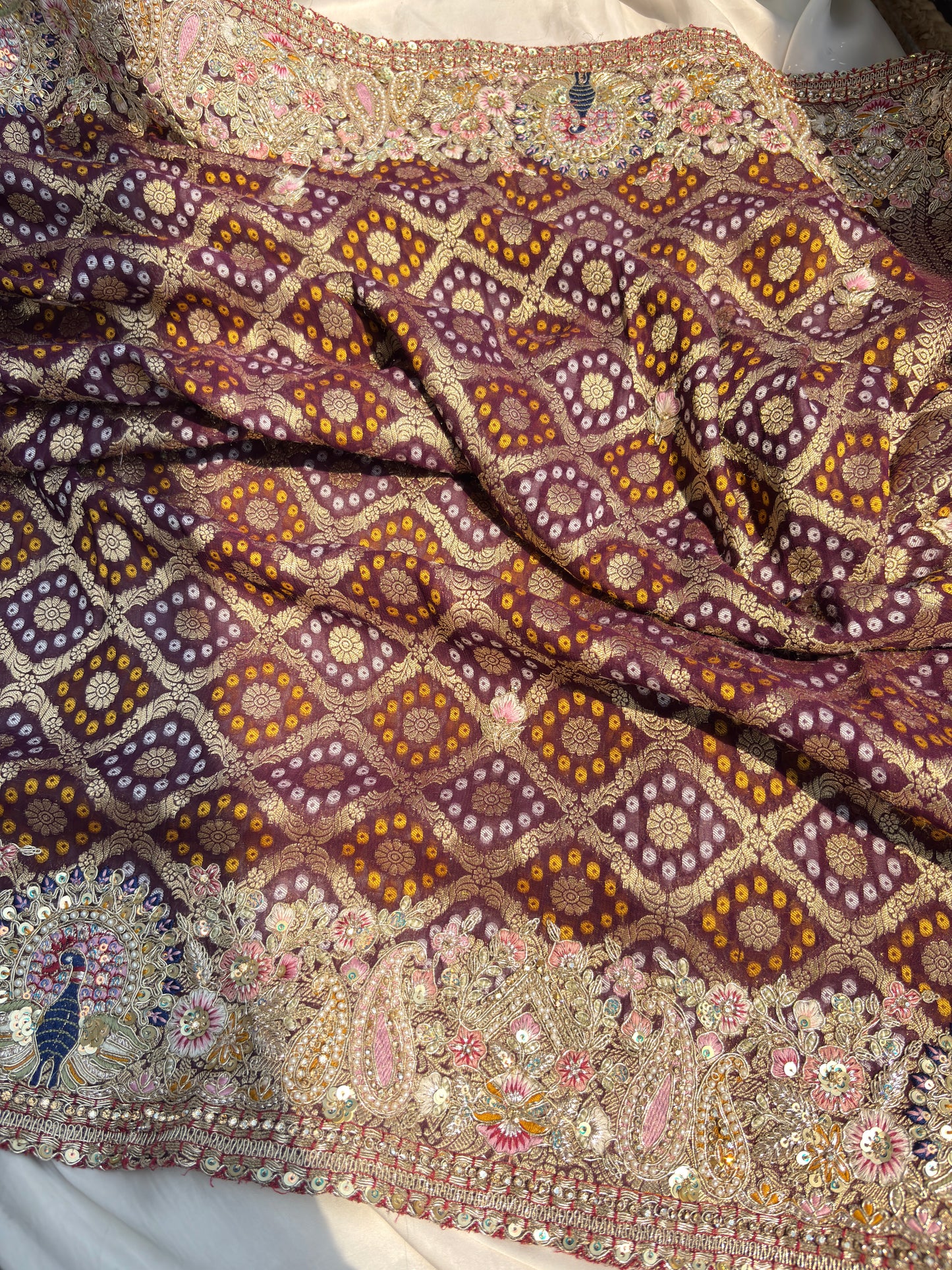 Designer Embroidered Saree with Peacock & Ornate Detailing