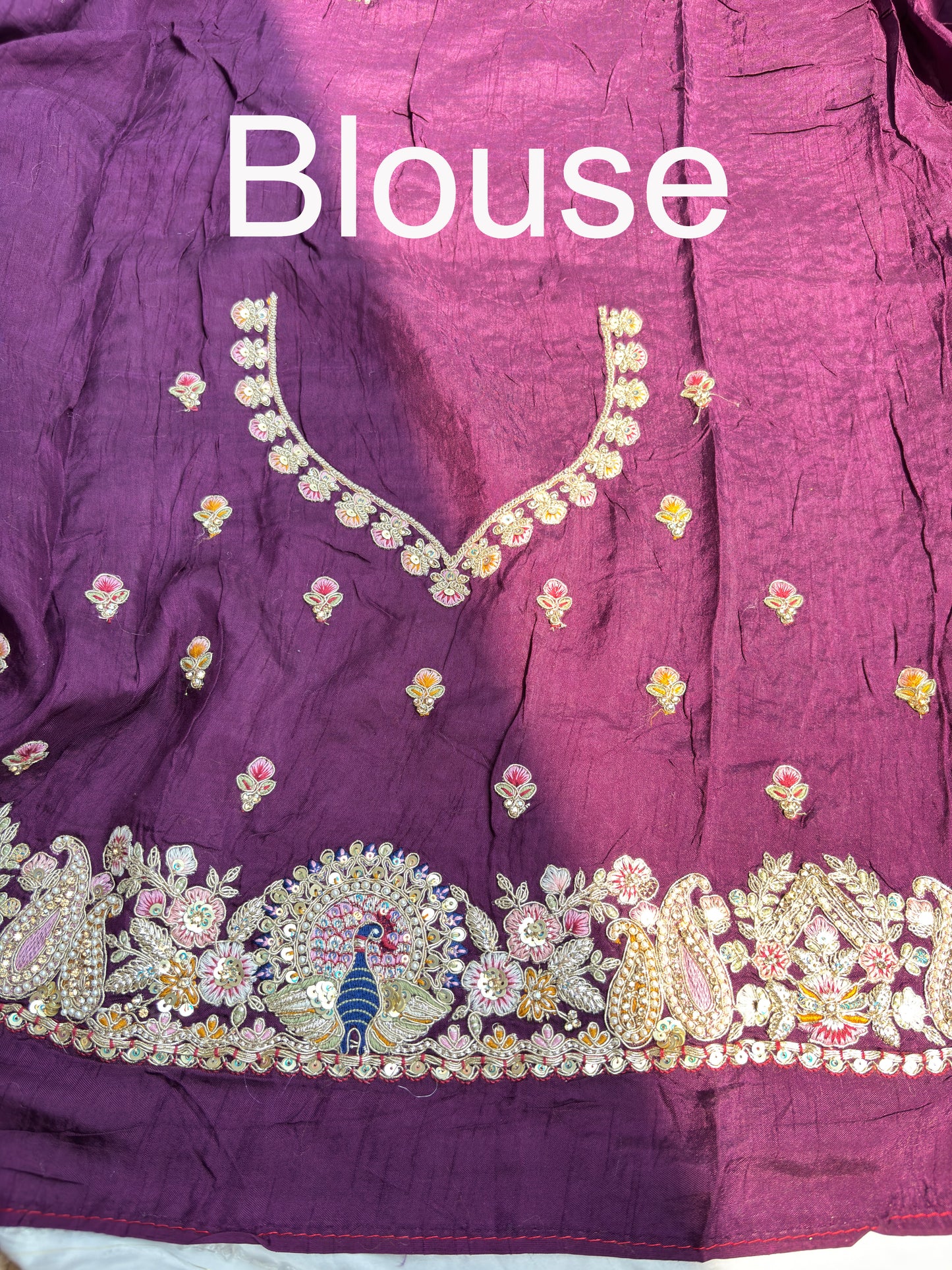 Designer Embroidered Saree with Peacock & Ornate Detailing