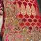 Red Colour Embroidered Saree with Gold Detailing & Motifs