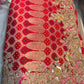 Red Colour Embroidered Saree with Gold Detailing & Motifs