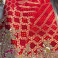 Red Colour Embroidered Saree with Gold Detailing & Motifs
