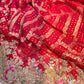 Red Colour Embroidered Saree with Gold Detailing & Motifs