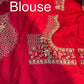 Red Colour Embroidered Saree with Gold Detailing & Motifs