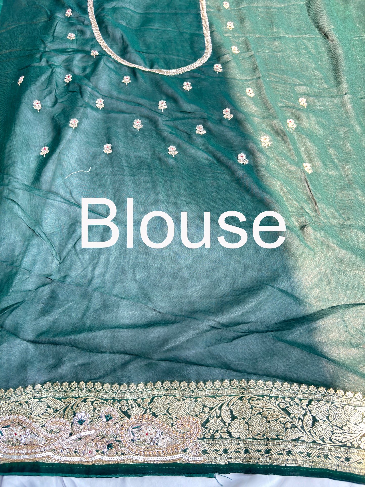 Grand Designer Khaddi Georgette Saree with Floral Motifs & Sequins