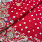 Gajji Silk Regal Red-Gold Embroidered Saree with Paisley Motifs