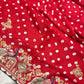 Gajji Silk Regal Red-Gold Embroidered Saree with Paisley Motifs
