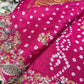 Gajji Silk Rani Colour Saree with Peacock and Paisley Motifs