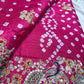Gajji Silk Rani Colour Saree with Peacock and Paisley Motifs