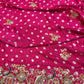 Gajji Silk Rani Colour Saree with Peacock and Paisley Motifs