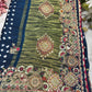 Gajji Silk Navy Blue Saree with Ornate Gold Embroidery