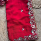Red Embroidered Saree with Floral Sequin Designer Blouse