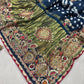 Gajji Silk Navy Blue Saree with Ornate Gold Embroidery