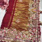 Gajji Silk Maroon Colour Saree with Floral and Bird Embroidery
