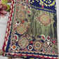 Gajji Silk Blue Colour Saree with Ornate Golden Embroidery