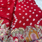 Gajji Silk Red Colour Saree with Ornate Floral Embroidery