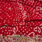 Gajji Silk Red Colour Saree with Ornate Floral Embroidery