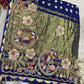 Gajji Silk Royal Blue Saree with Golden Bird Embroidery