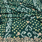 Gajji Silk Green Saree with Golden Floral Embroidery