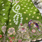 Gajji Silk Sage Green Saree with Bird and Floral Embroidery