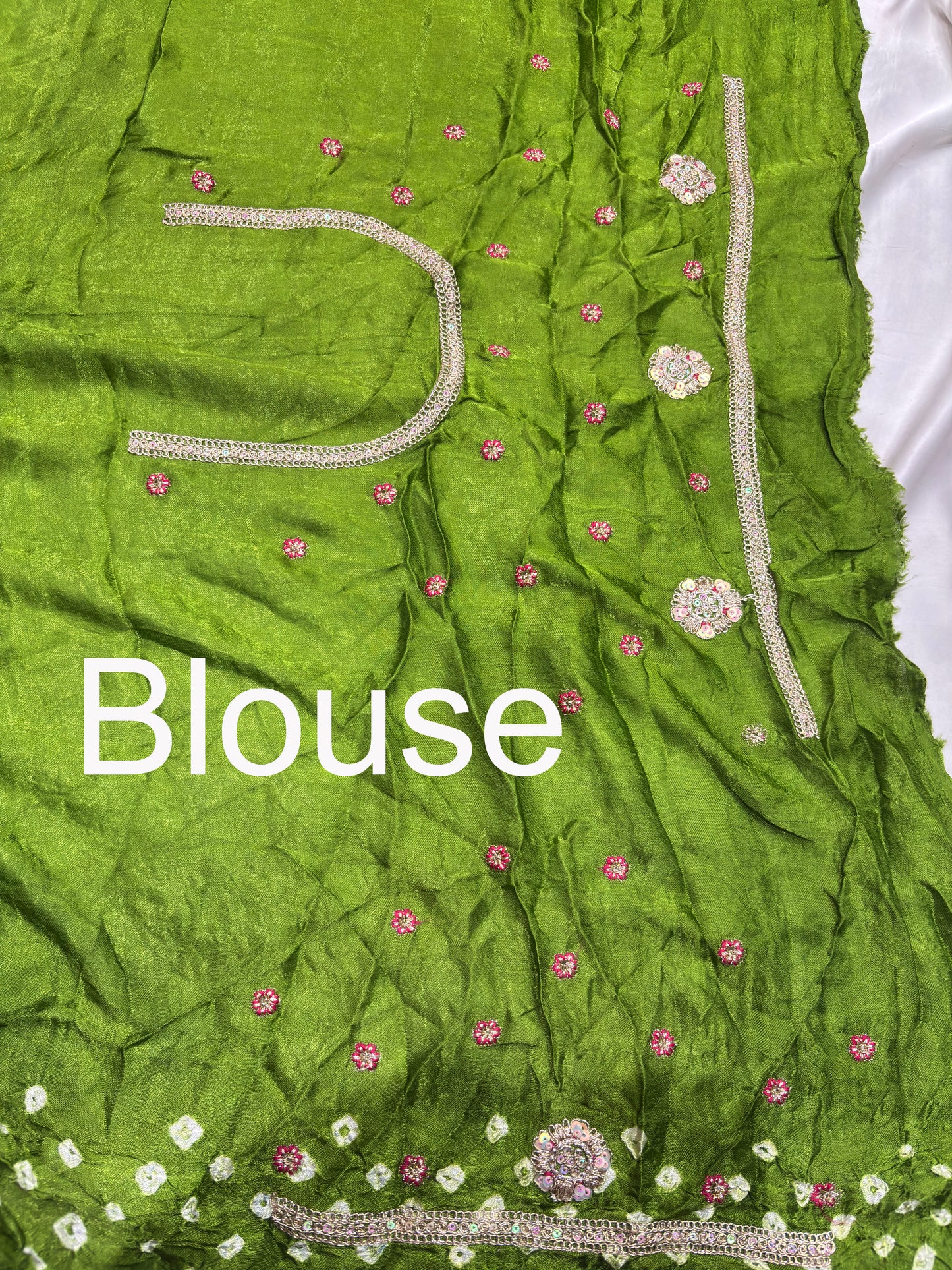 Gajji Silk Sage Green Saree with Bird and Floral Embroidery