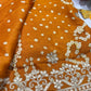 Gajji Silk Mustard Yellow Colour Saree with Floral Vine Embroidery