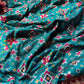 Turquoise Patola Saree with Pink Embellished Floral Border