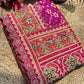Magenta Patola Saree with Floral Motifs & Embellished Border