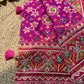 Magenta Patola Saree with Floral Motifs & Embellished Border