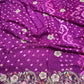 Gajji Silk Wine Colour Saree with Bird and Floral Motifs