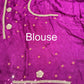 Gajji Silk Wine Colour Saree with Bird and Floral Motifs