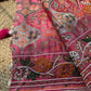 Coral Pink Woven Saree with Floral Beadwork & Embellished Border