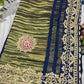 Gajji Silk Designer Saree with Navy Blue Floral Border