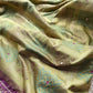 Olive Green Patola Saree with Purple Embellished Paisley Border