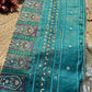 Turquoise & Ivory Patola Saree with Pearl Embellished Border