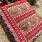 Red Patola Saree with Floral Beadwork & Embellished Border